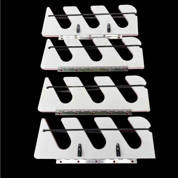 Other - 4 Fishing Rod Pole Folding Holders Under Gunwale Boat Starboard White 3 Rods